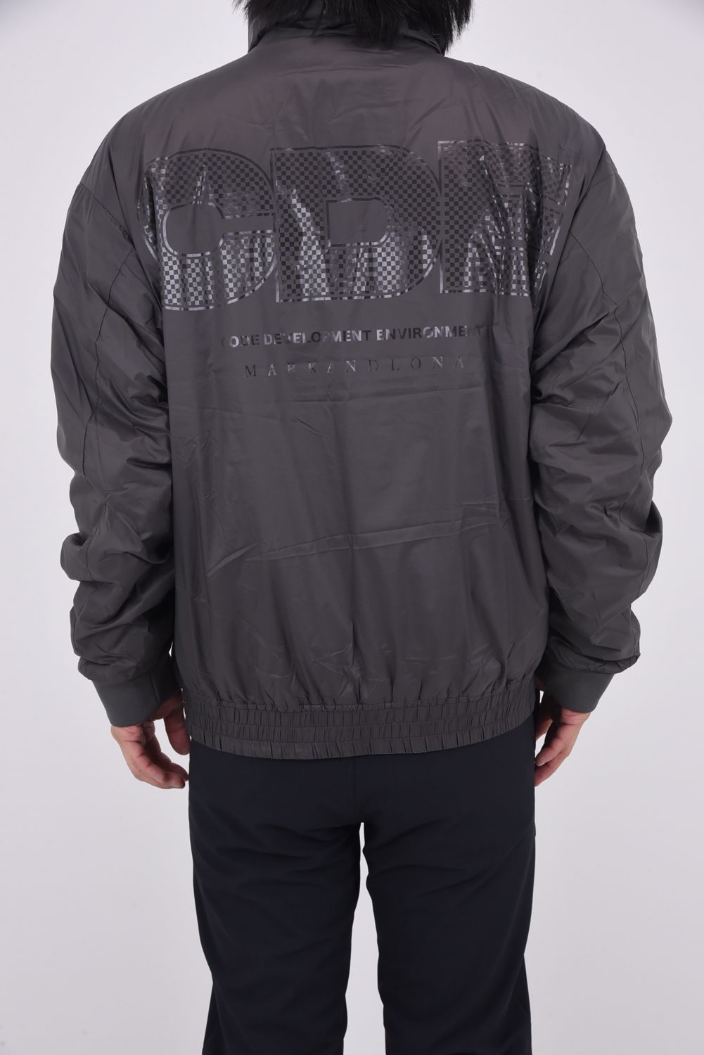 【25AW】【CDEシリーズ】 DSBJ / ナイロンタフタ ボアジャカード リバーシブル ジップブルゾン (ライトグレー)