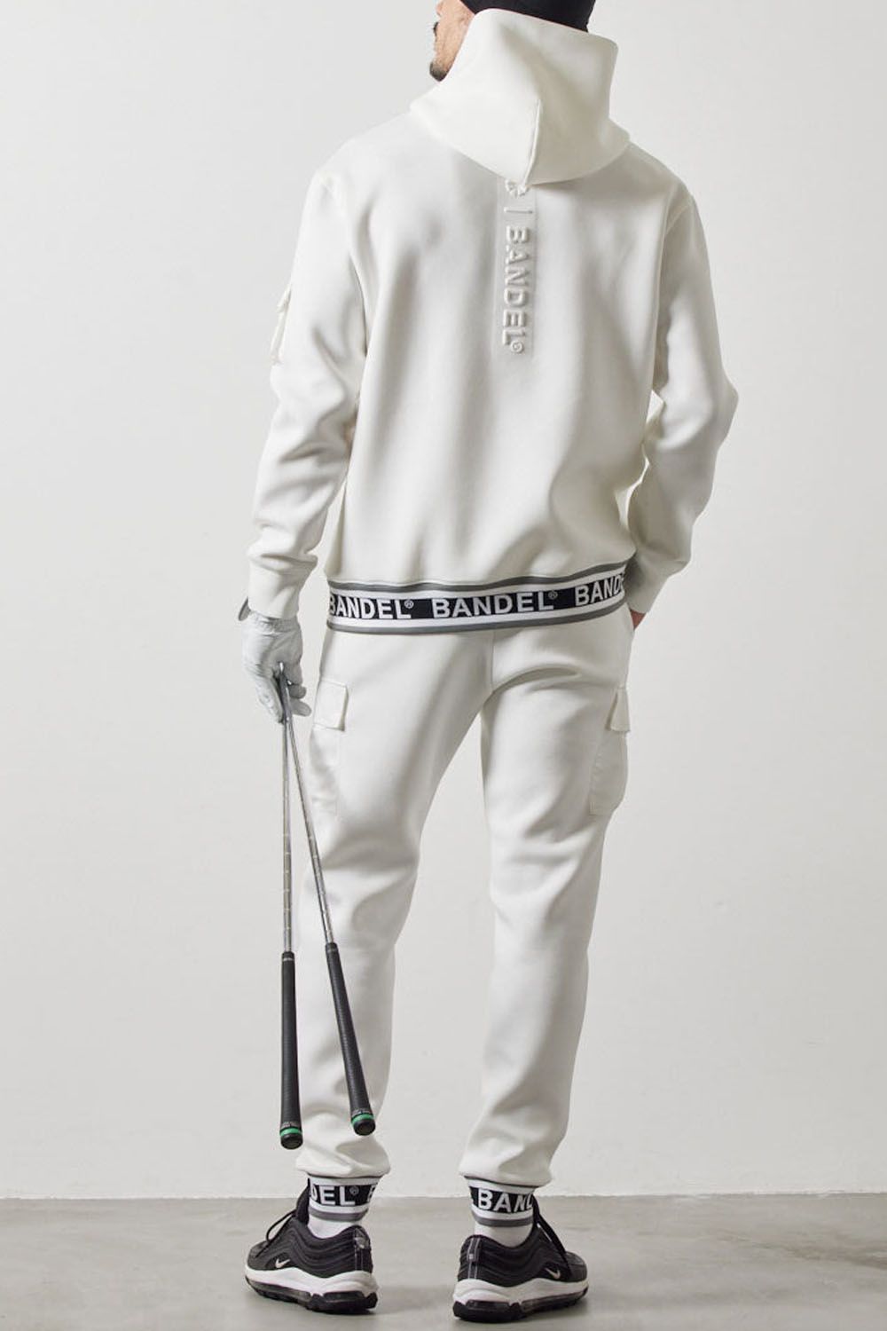NYLON POCKET CARGO PANTS / ダンボール素材 リブ カーゴパンツ (ホワイト)