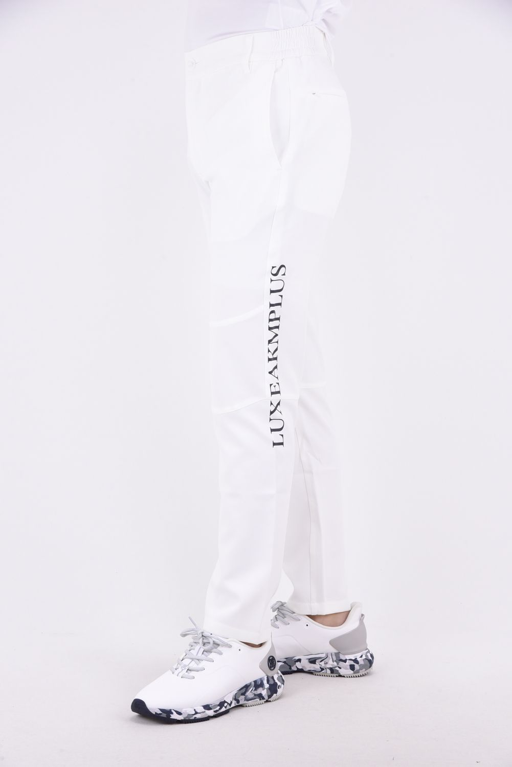 TRACK LONG PANTS / トラックロゴ ストレッチ ロングパンツ (ホワイト)