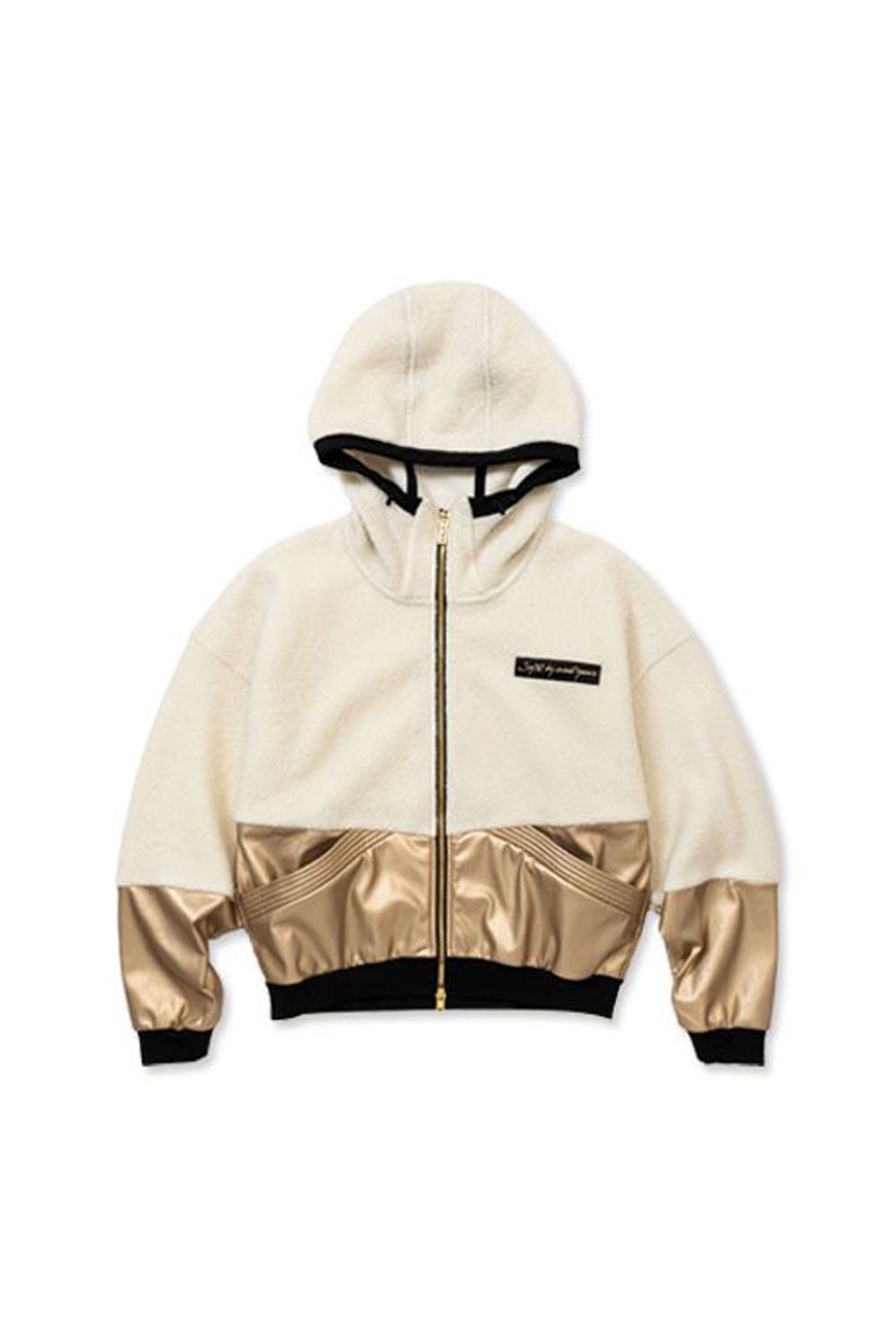 【レディース】FAKE LEATHER AND BOAFLEECE BLOUSON / フェイクレザー ボアブルゾン (ホワイト)*