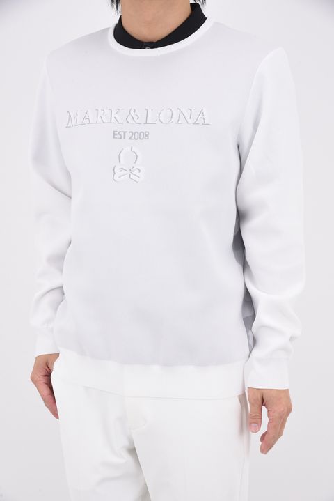 【26SS】 GAUGE BACK PANEL CAMOUFLAGE CREW / オリジナルカモジャカード ブランドロゴ クルーネックニット (ホワイト)