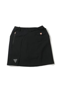 【レディース】 【CODE COLLECTION】 SKIRT / ツイルストレッチ CODEロゴプリント トラペーズスカート(インナーパンツ付き) (ブラック)