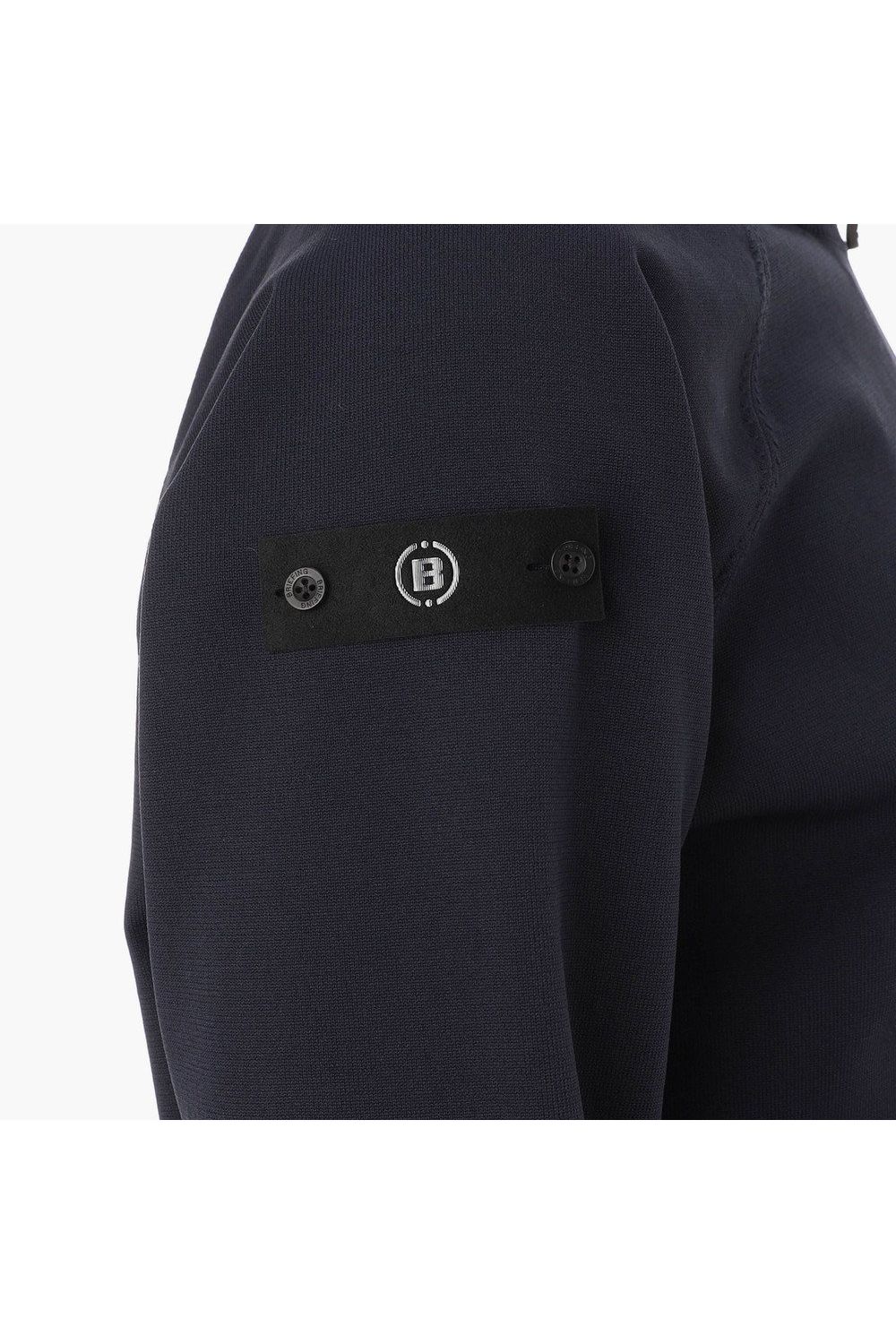 【26AW】 MEN’S PLANE KNIT HALFZIP / BGロゴ ハーフジップニット (ネイビー)