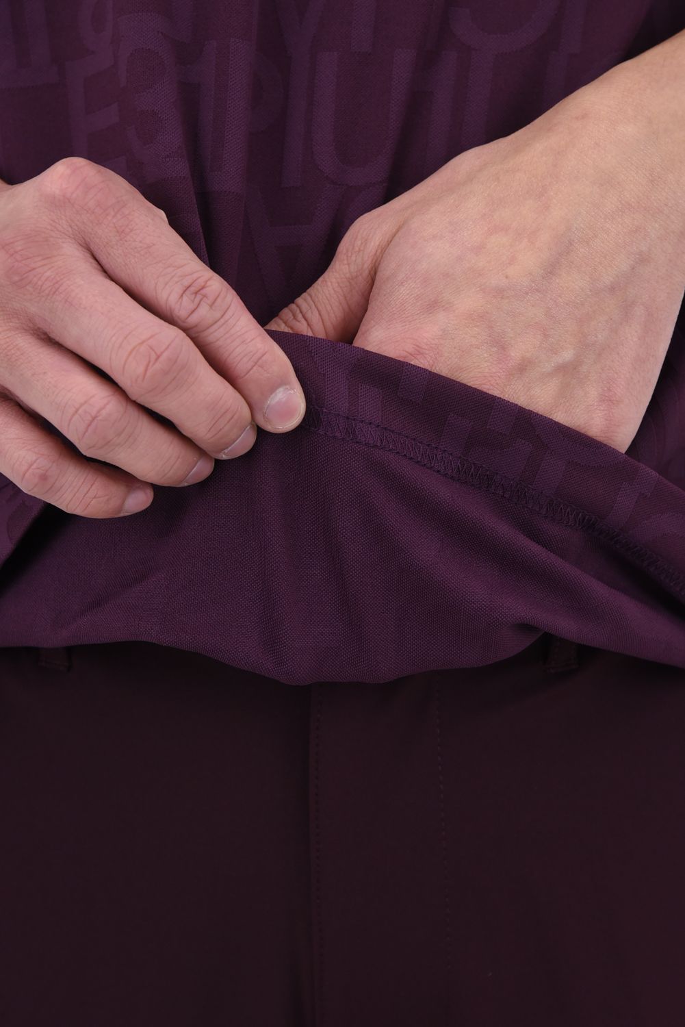 【26SS】 JACQUARD MOCK NECK  / ジャガード モックネック (バーガンディ)