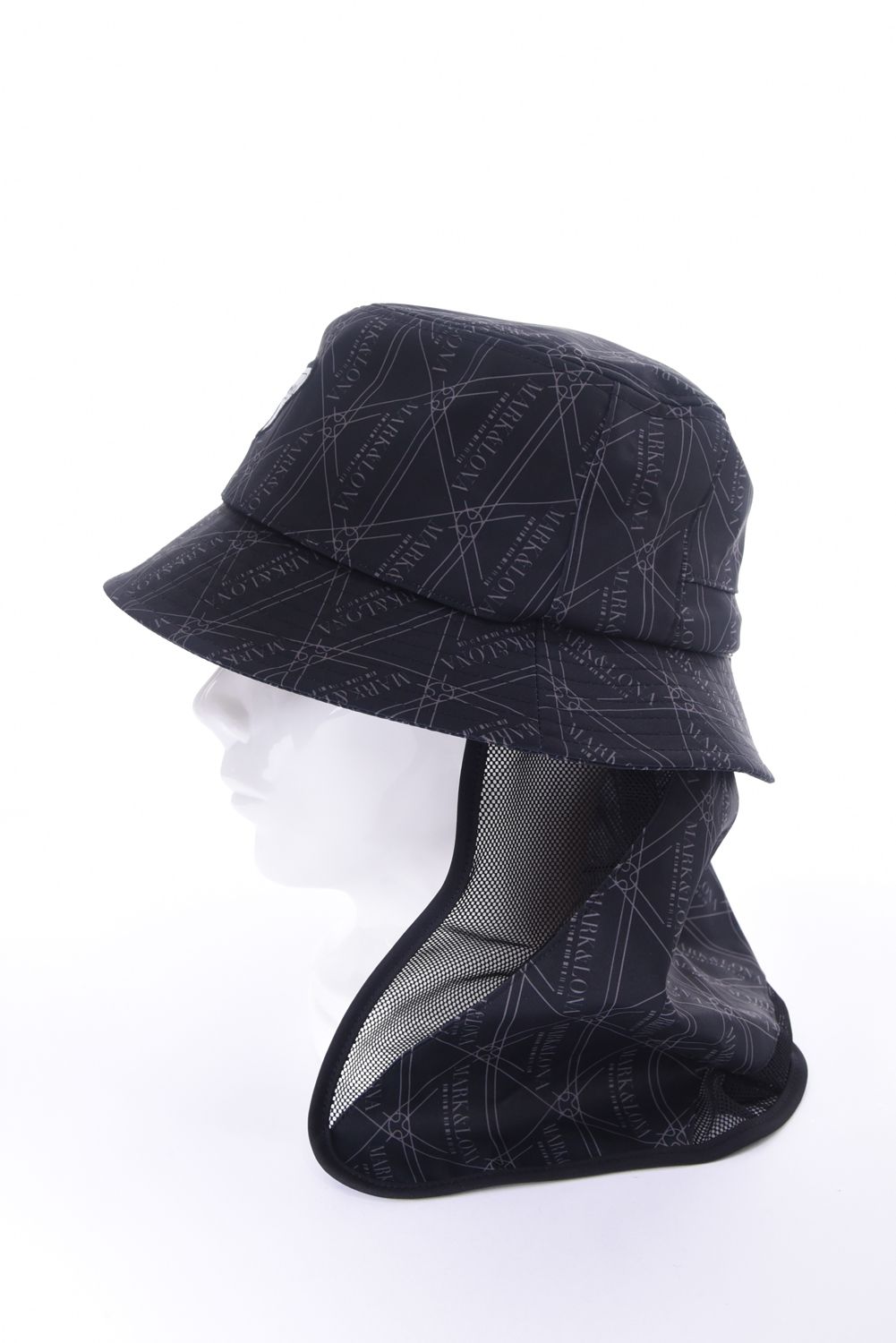 【26SS】【CODE COLLECTION】 TGHT / ジオメトリックパターン サンシールド付き バケットハット (ブラック)