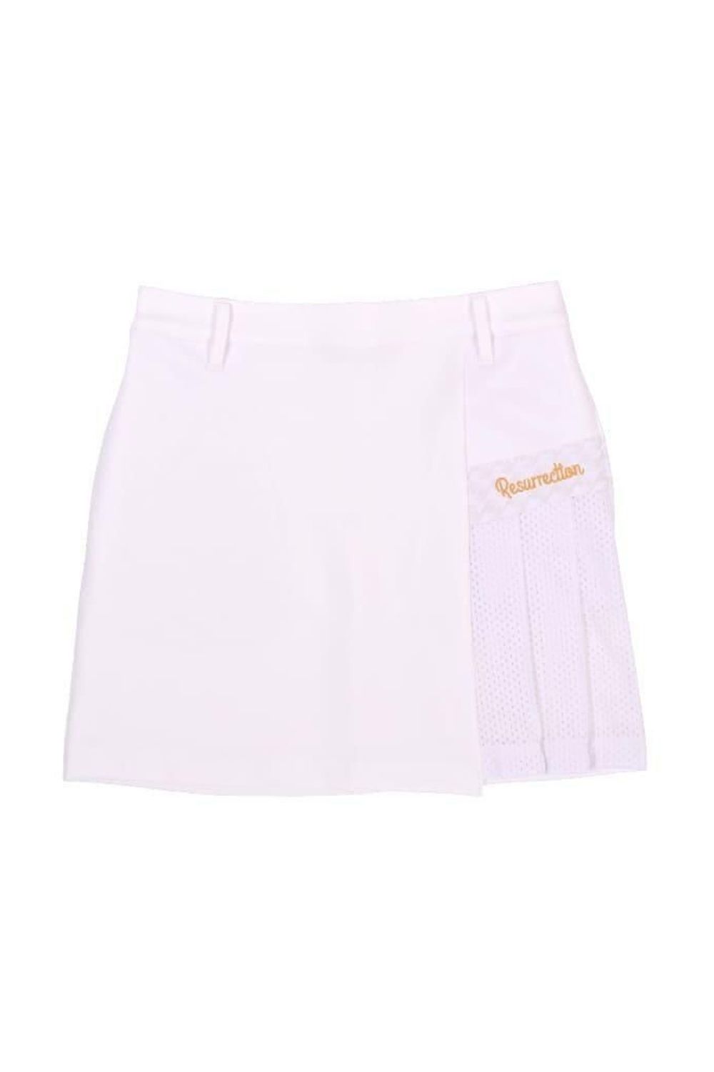 【26SS】【レディース】 GM ACCENT LINE SKIRT / モノトーンシリーズ メッシュプリーツ アクセントラインスカート (ホワイト)*