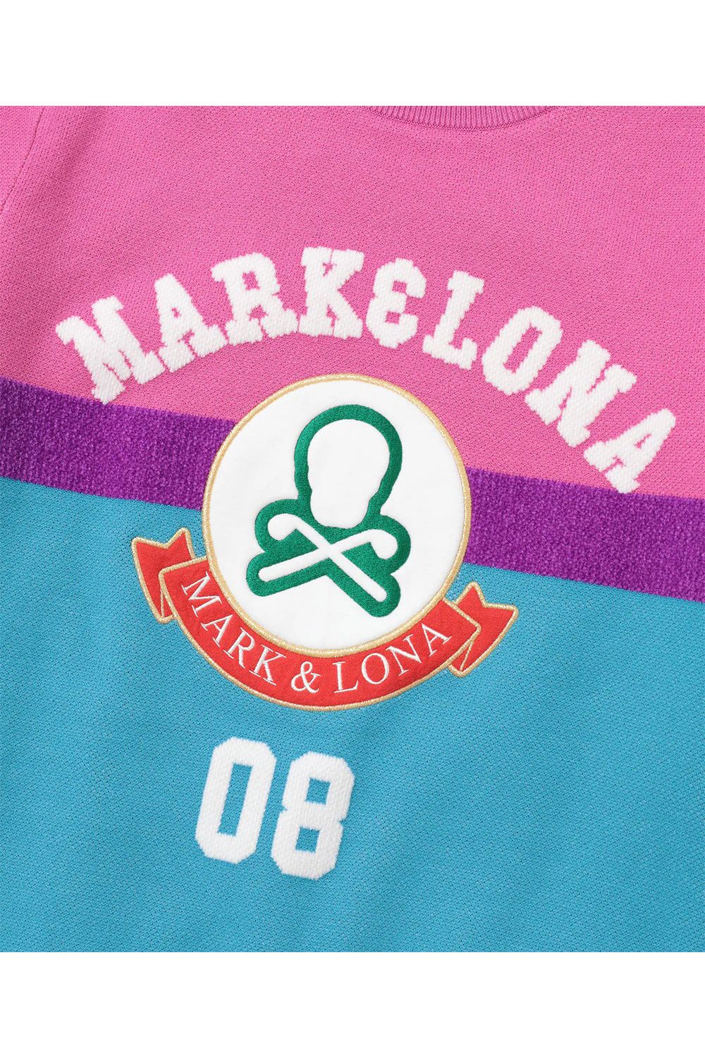 【2025AW】【レディース】 GRAVITY DUAL TONE SWEATER / バイカラーデザイン ブランクスカル ニットプルオーバー (ピンク)