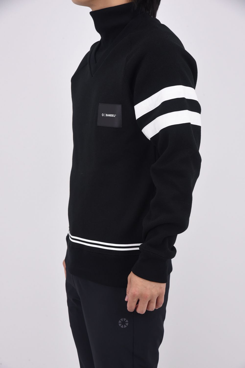 【25AW】 LAYERED HIGH NECK KNIT / フェイクレイヤード ハイネックニット (ブラック)