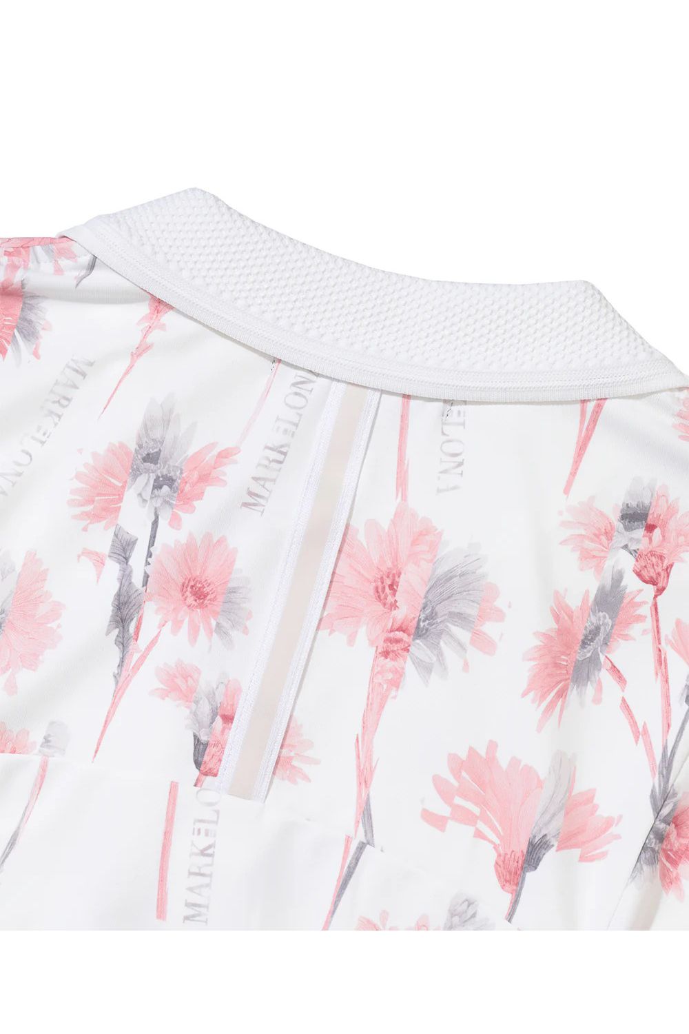 【26SS】【CODE COLLECTION】【レディース】 FLPL / フラワープリント アシンメトリーデザイン ポロシャツ (ホワイト)