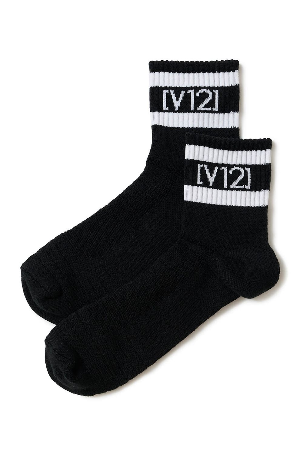 【26SS】【レディース】 VT LINE MID SOCKS WM / ブランドロゴジャカード ライン ミドルソックス (ブラック)