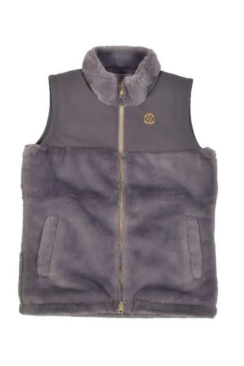 【25AW】【レディース】 SWITCHING FUR VEST / スイッチング ファー ベスト (グレー)*