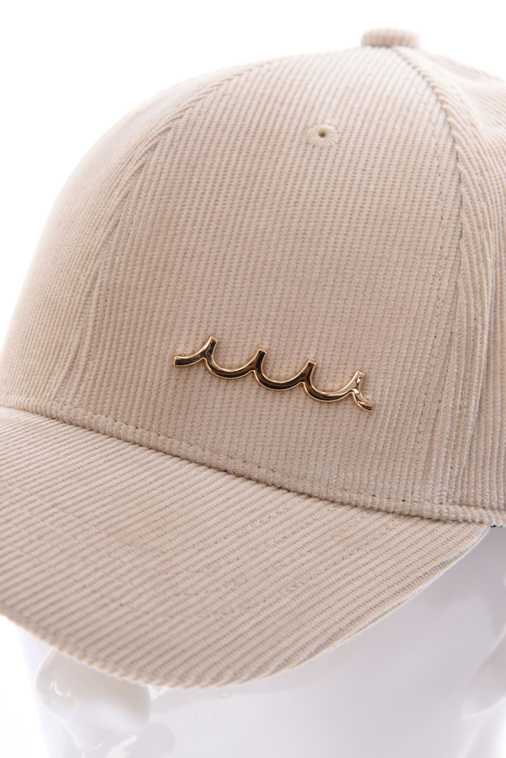 【26AW】 METAL LOGO CORDUROY CAP / WAVEメタルプレート コーデュロイキャップ (ベージュ)