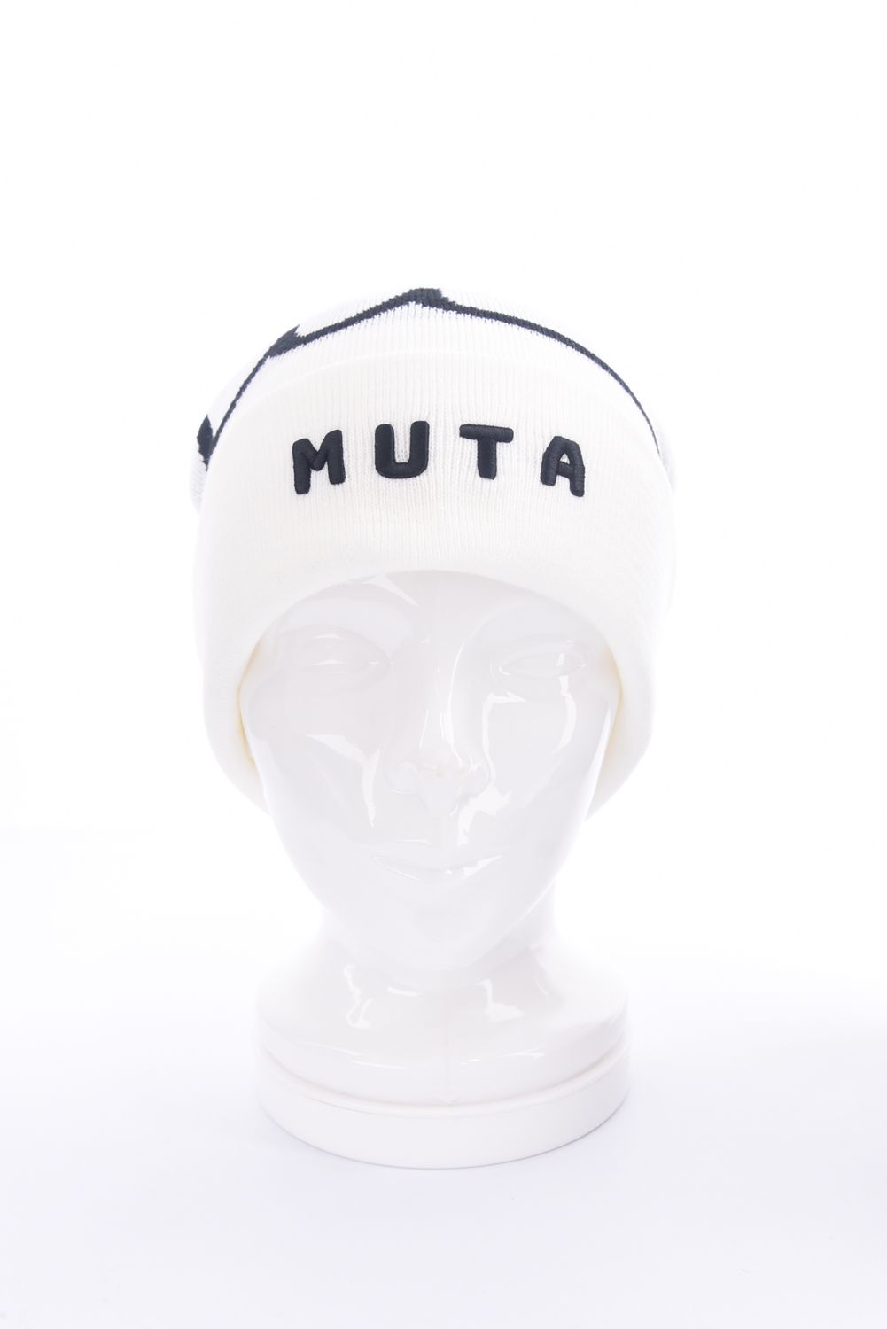 【25AW】 JACQUARD LOGO KNIT CAP / ジャカードWAVEライン ブランドロゴ ニットキャップ (ホワイト)