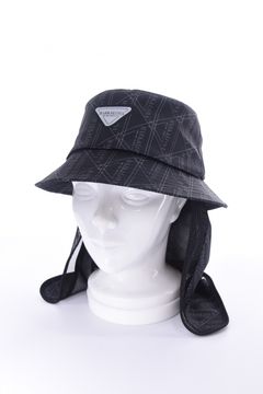 【26SS】【CODE COLLECTION】 TGHT / ジオメトリックパターン サンシールド付き バケットハット (ブラック)