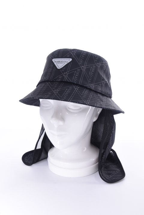 【26SS】【CODE COLLECTION】 TGHT / ジオメトリックパターン サンシールド付き バケットハット (ブラック)