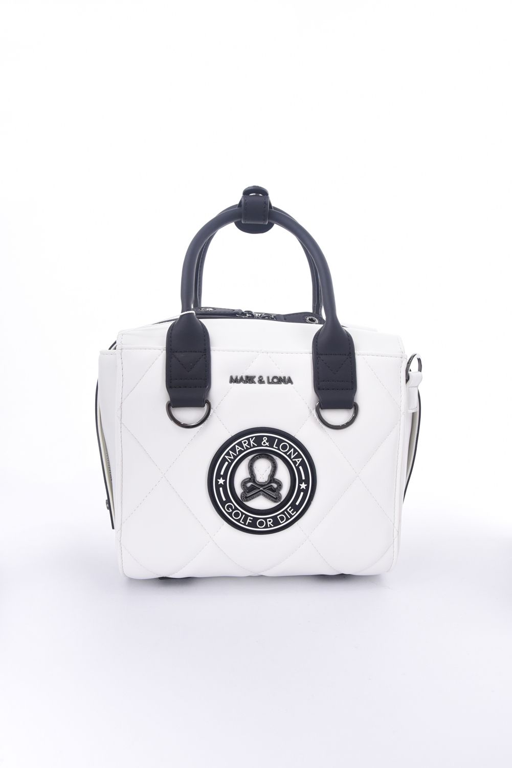 ETERNAL QUILTED BOX BAG / シンセティックレザー サークルスカル キルティング カートバッグ (ホワイト)