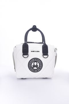 ETERNAL QUILTED BOX BAG / シンセティックレザー サークルスカル キルティング カートバッグ (ホワイト)