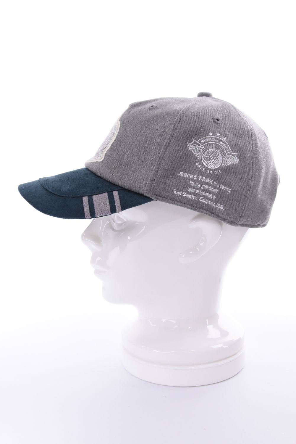 【26AW】 TRIUMPH SUEDE COMBO CAP / チャンピオンシップエンブレム バイカラー異素材 キャップ (シルバーグレー)