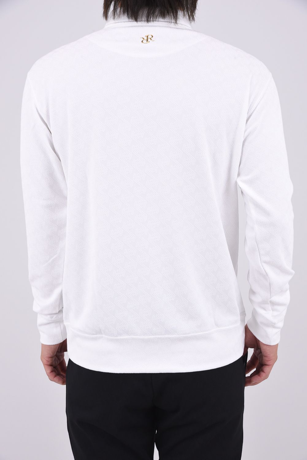【26AW】 MENS GM JACQUARD POLO L/S / オリジナルテキスタイルジャガード 長袖 ボタンダウンポロシャツ (ホワイト)*