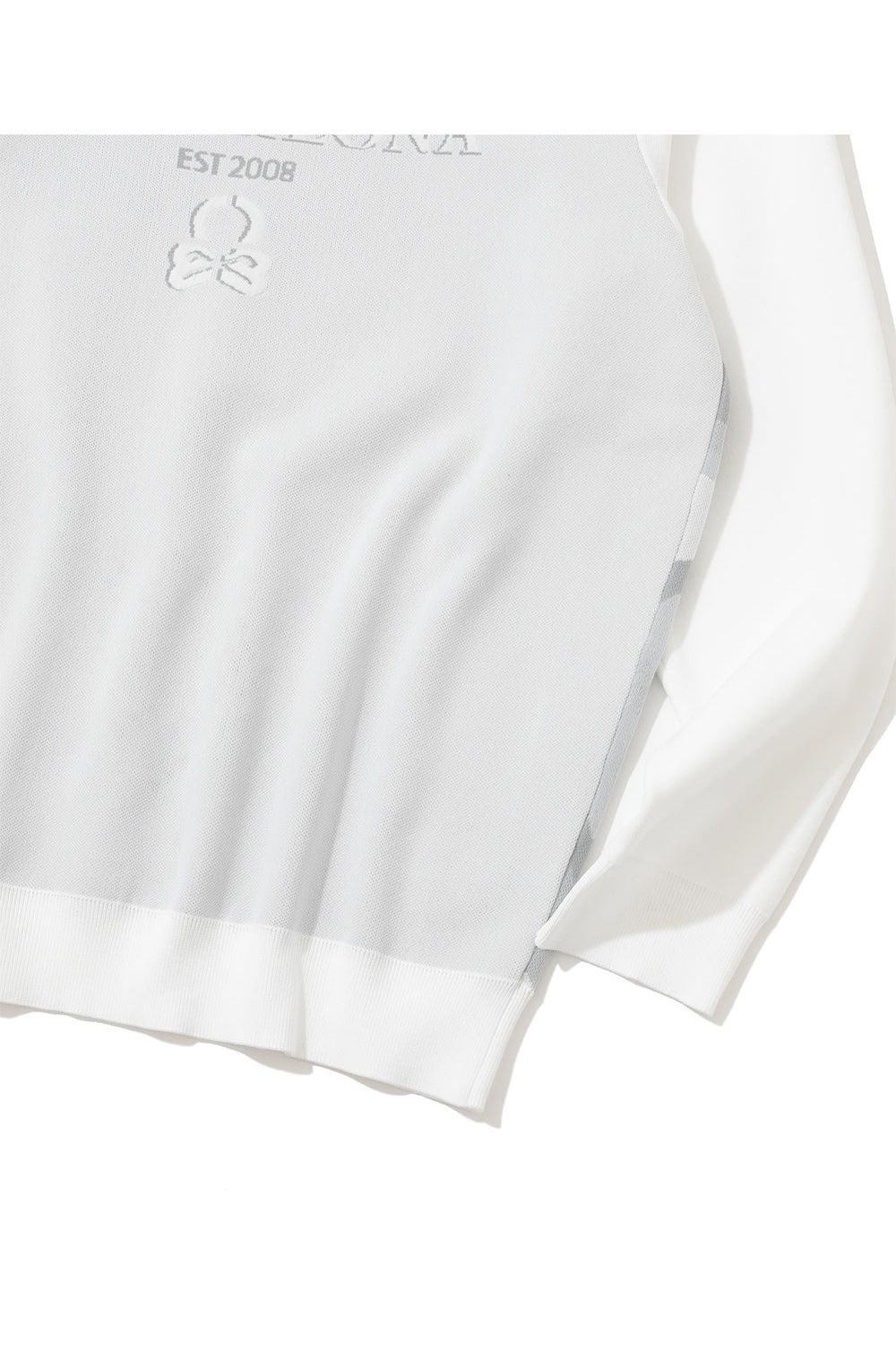 【26SS】 GAUGE BACK PANEL CAMOUFLAGE CREW / オリジナルカモジャカード ブランドロゴ クルーネックニット (ホワイト)