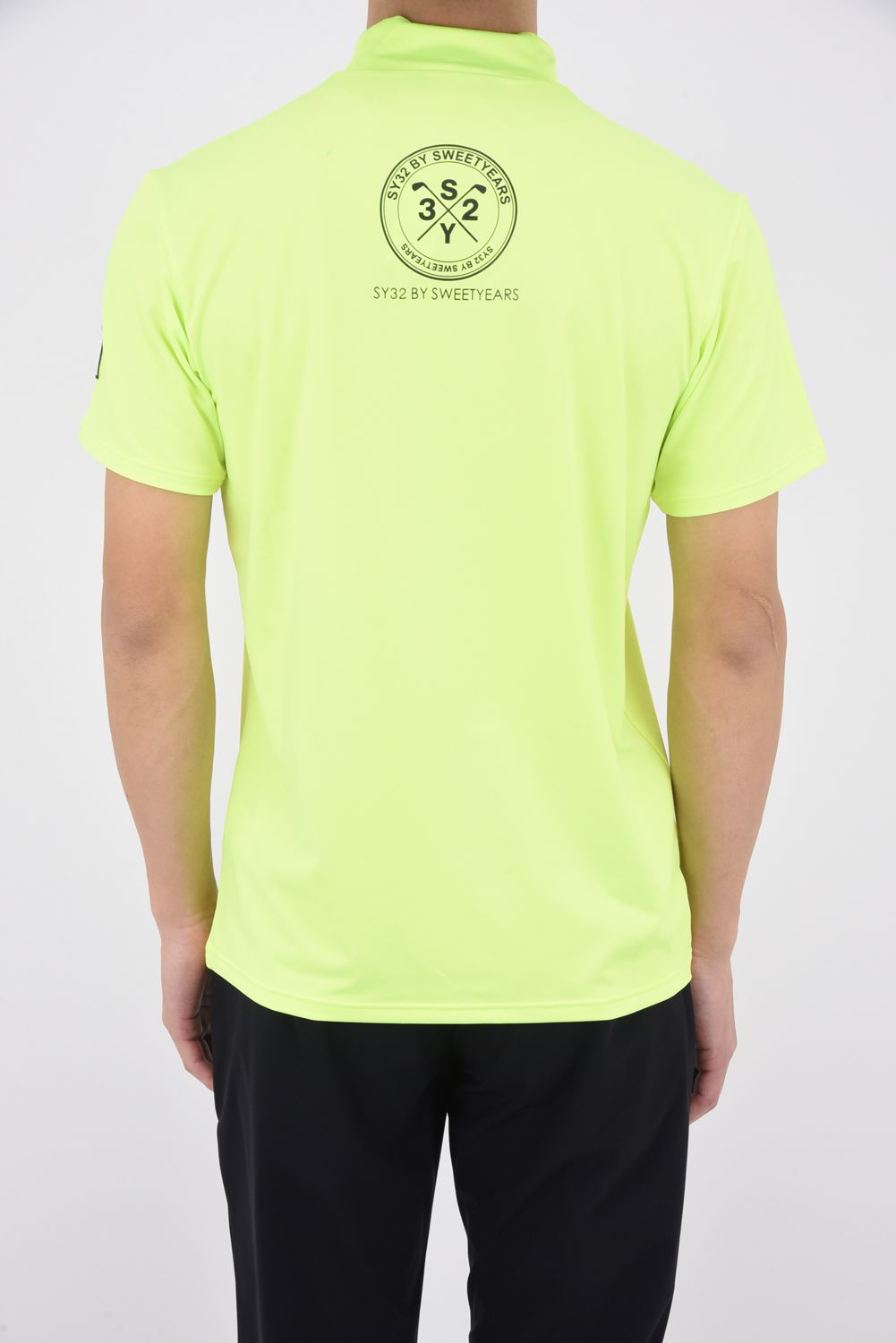 【SY32 SWEET YEARS】モックネックシャツ L イエロー SY32 by SWEET YEARS GOLF - MOCKNECK SHIRTS / ブランドロゴ