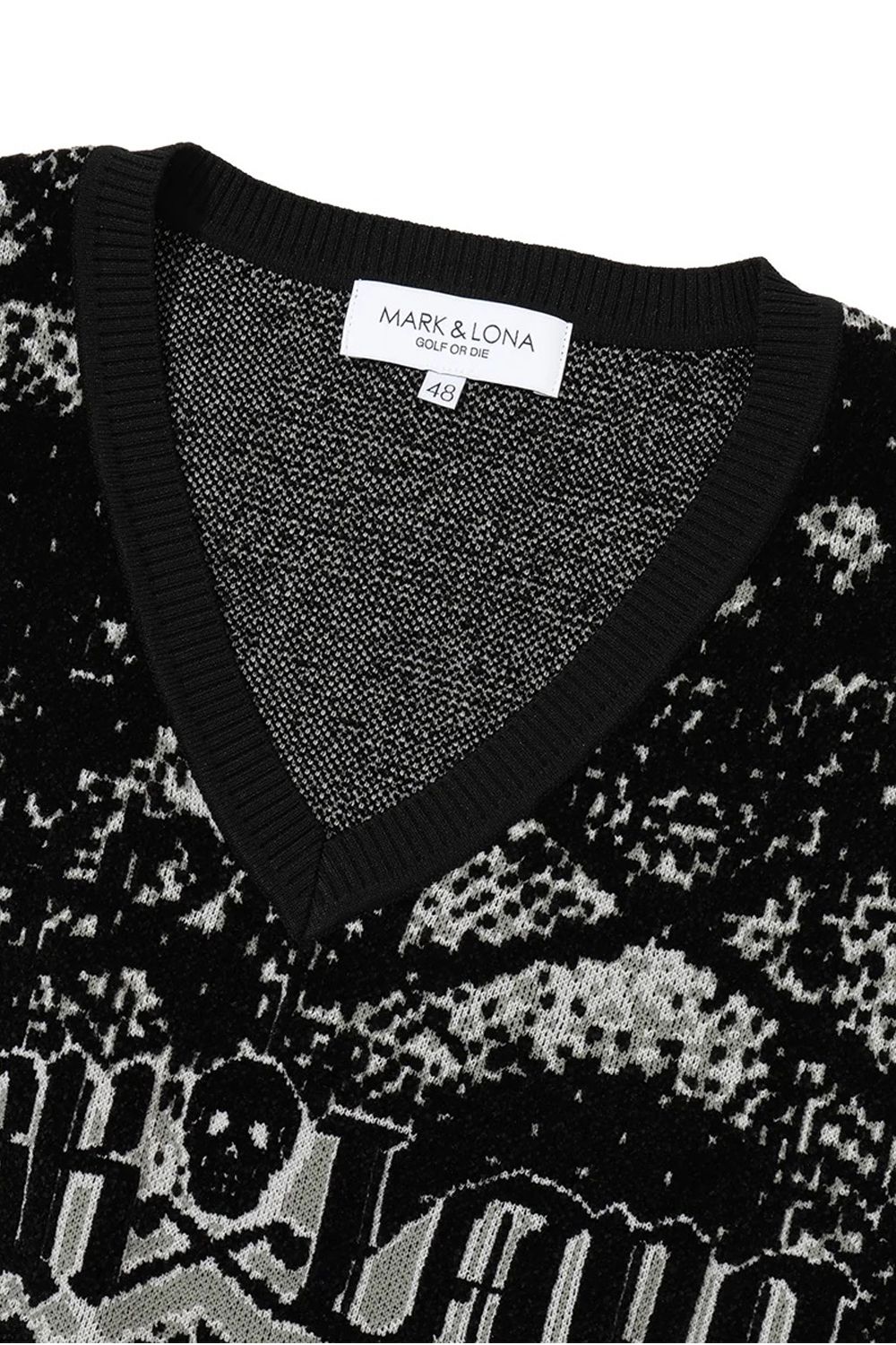 【26AW】 FRACTUR ANATOMIC SKULL JACQUARD VEST / ブラックレター&リアルスカル モールジャガード ニットベスト (ブラック)