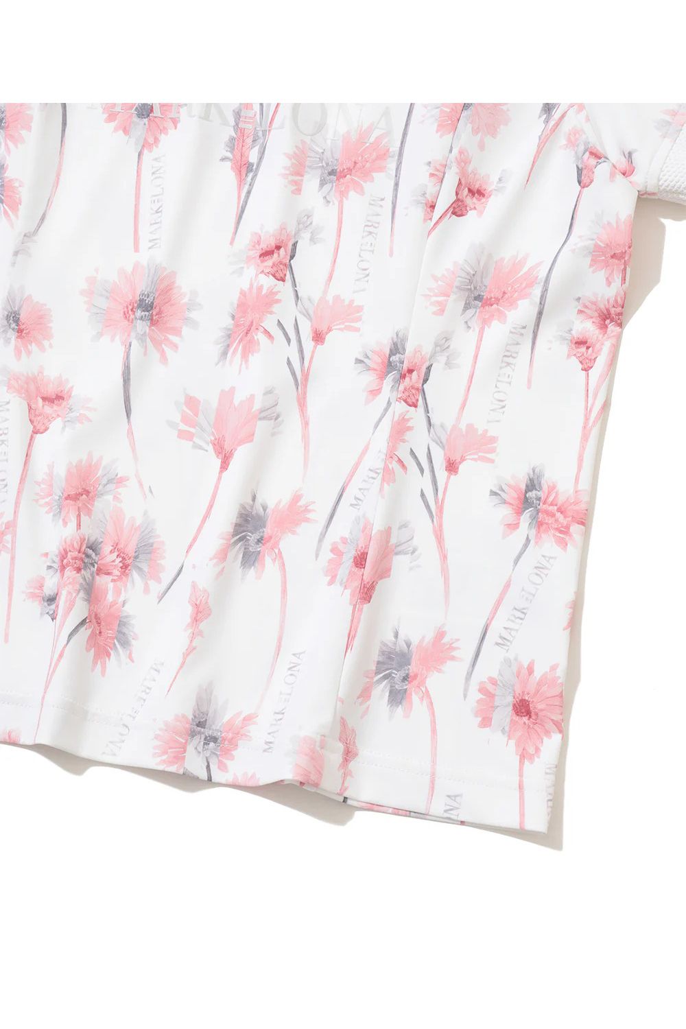 【26SS】【CODE COLLECTION】【レディース】 FLPL / フラワープリント アシンメトリーデザイン ポロシャツ (ホワイト)