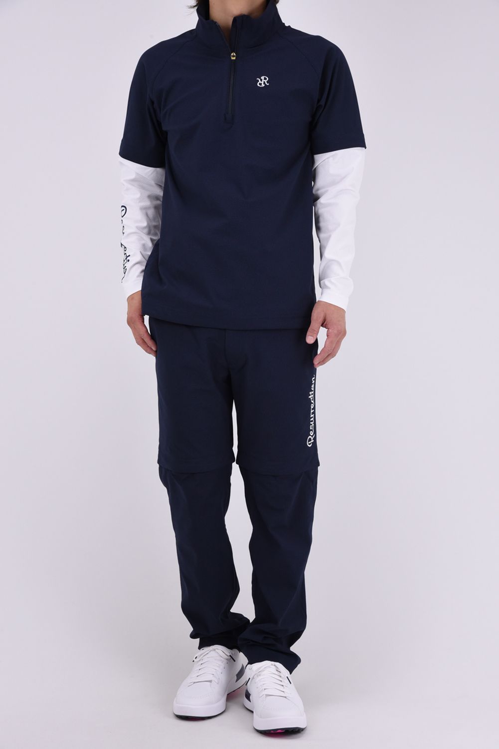 【26AW】 MENS DETACHABLE PANTS / ワッフル生地 ヘムデタッチャブル 2WAYパンツ (ネイビー)*