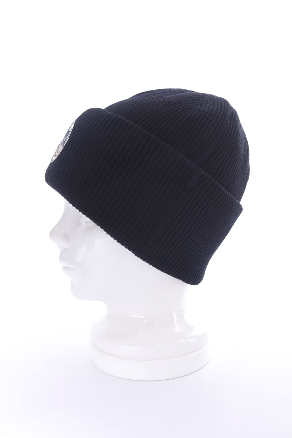 EVER WHOLE GARMENT MERINO BEANIE / ブランクスカルワッペン カラビナ付き ワッチキャップ (ブラック)