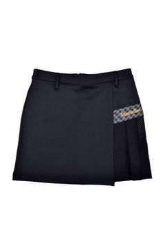 【26SS】【レディース】 GM ACCENT LINE SKIRT / モノトーンシリーズ メッシュプリーツ アクセントラインスカート (ブラック)*