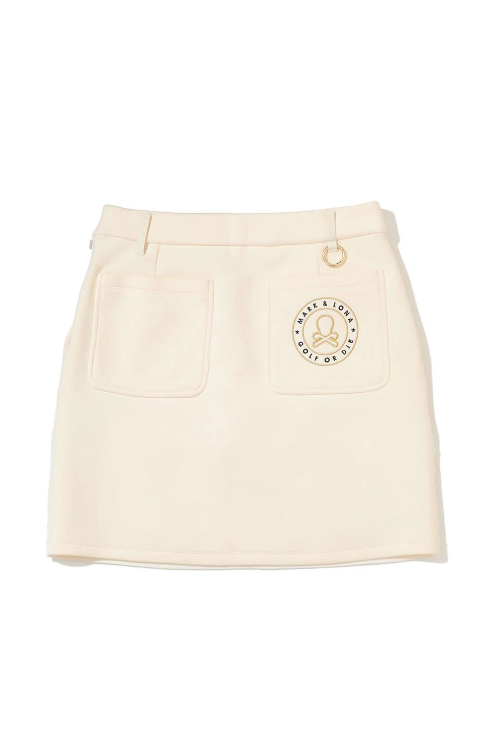 【2025AW】【レディース】 ALIGN HYBRID SKIRT / 異素材切り替え ケーブル編み ハイブリッドスカート (オフホワイト)