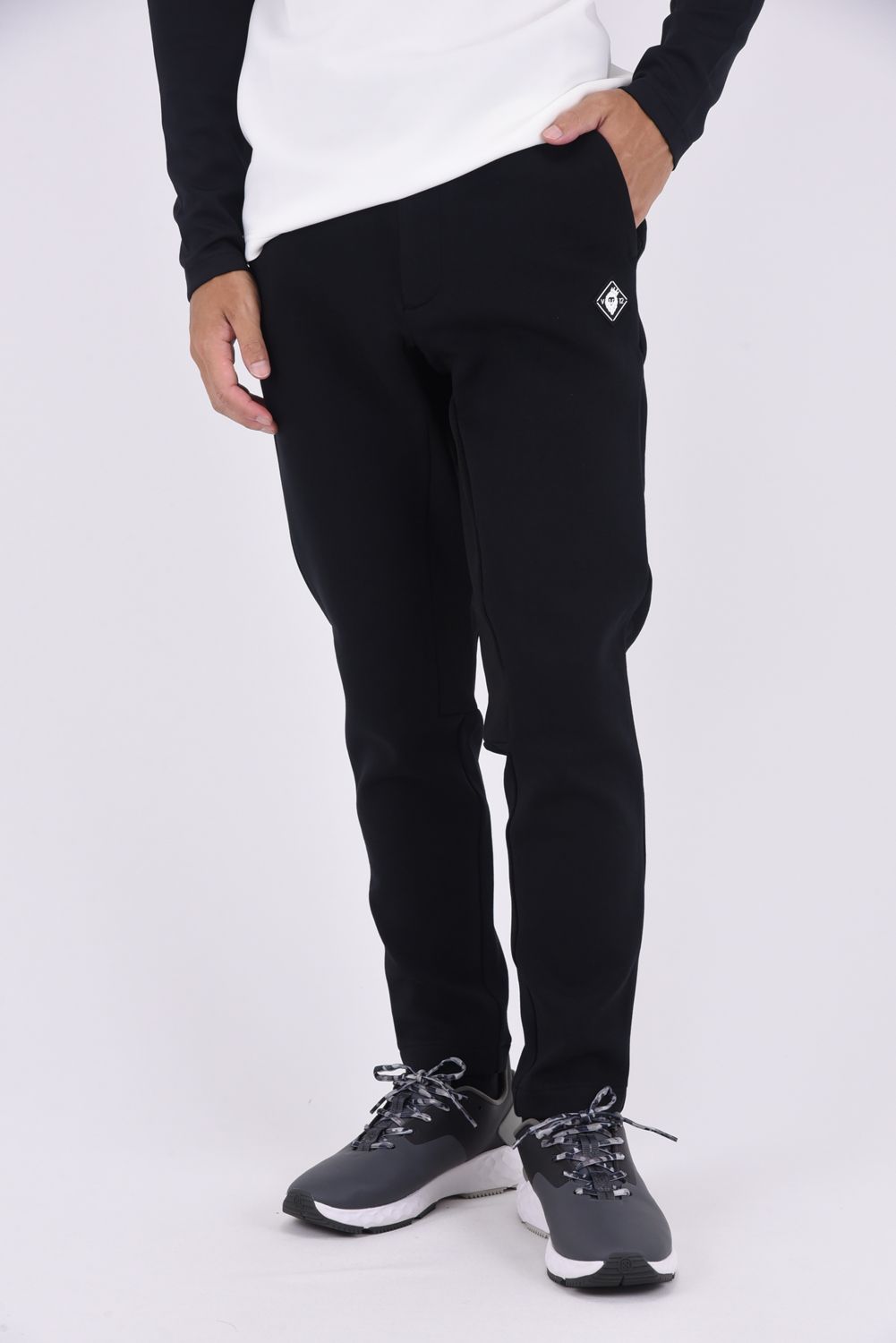 SHOT PANTS / ダンボールニット ストレッチ ロングパンツ (ブラック)