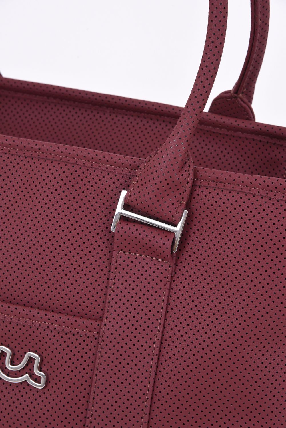 【26AW】 PUNCHING TOTE BAG / パンチングエシカルレザー BIGトートバッグ (ダークレッド)