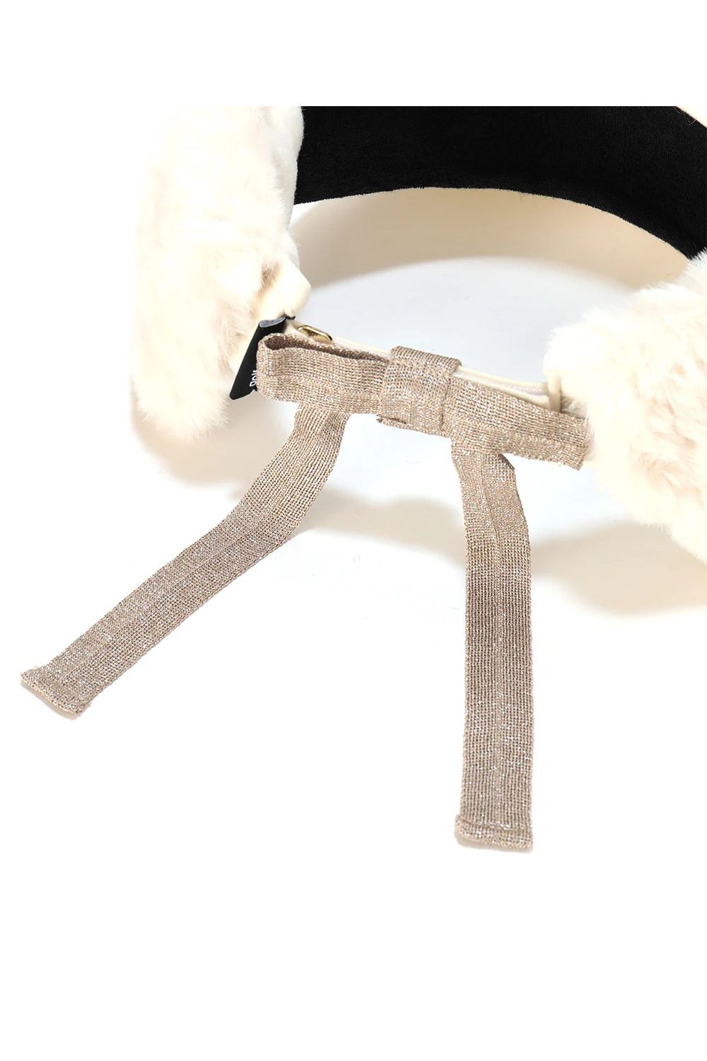【26AW】【レディース】 FLEUR FUR RIBBON VISOR / 3Dロゴ刺繍 イヤーマフ付き 2WAYリボンサンバイザー (ホワイト)