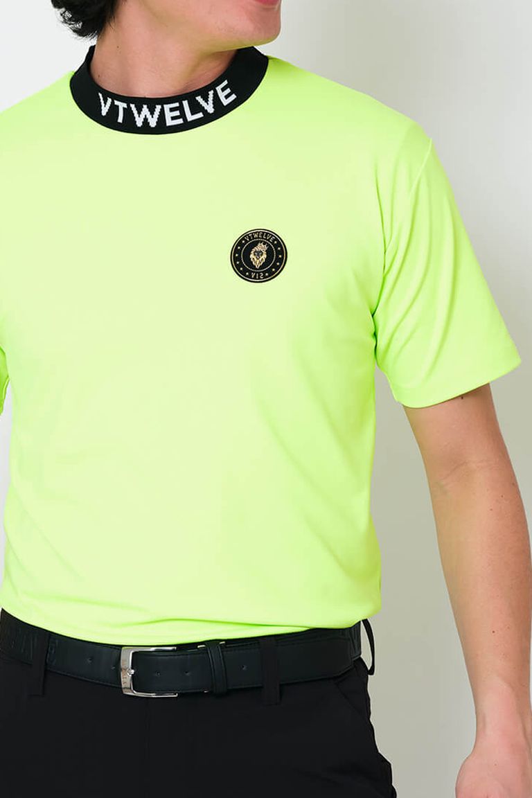 V12 - JAQUARD NECK MOCK / ジャカード モックネック Tシャツ 