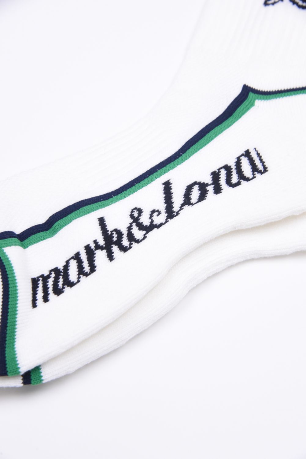 【26SS】 EMLT CUSHION CREW SOCKS / サイドライン メッシュ編み クルーソックス (ホワイト)