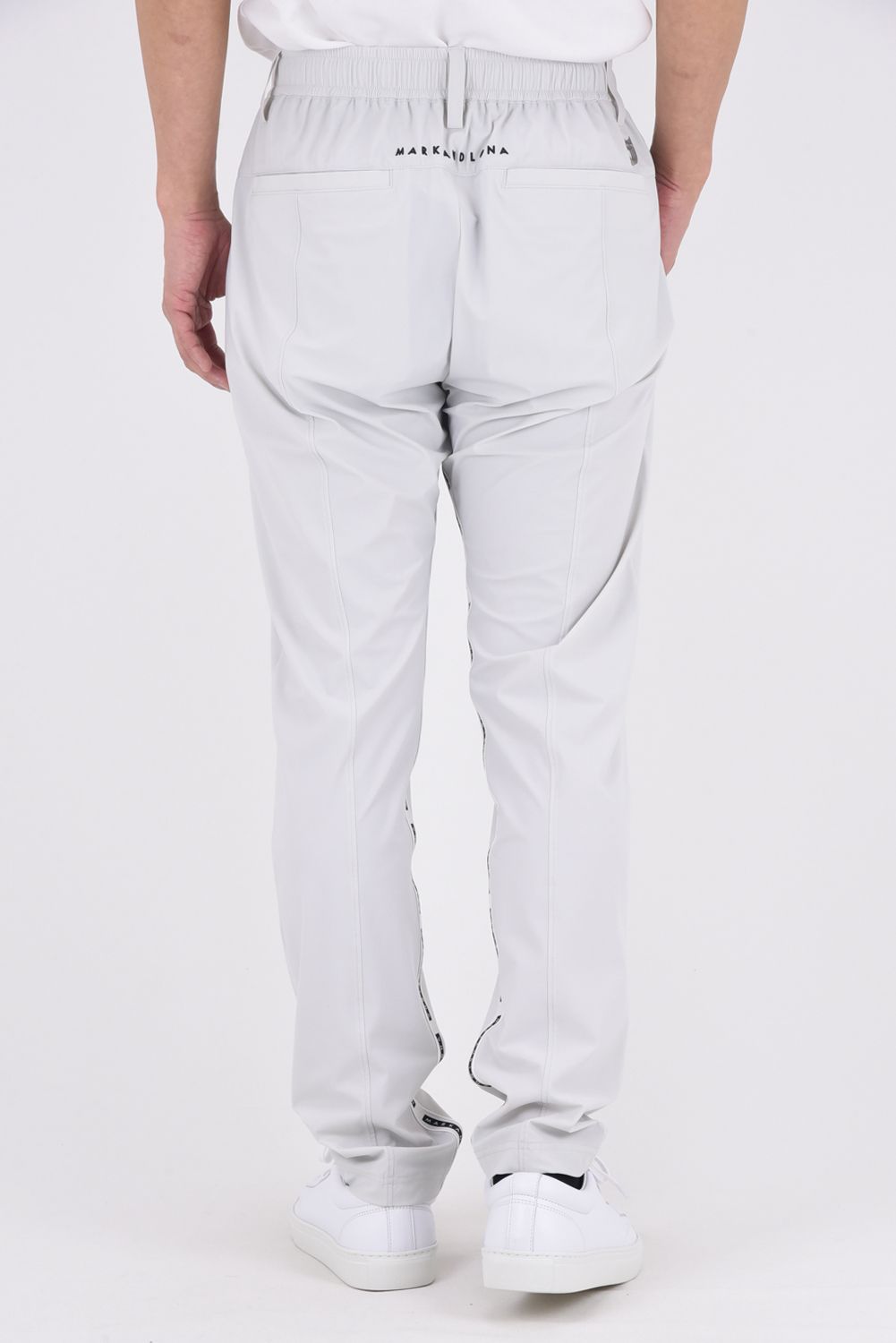 【26SS】【CODE COLLECTION】 THPT / ストレッチナイロンタフタ ジャカードテープ テーパードパンツ (ライトグレー)