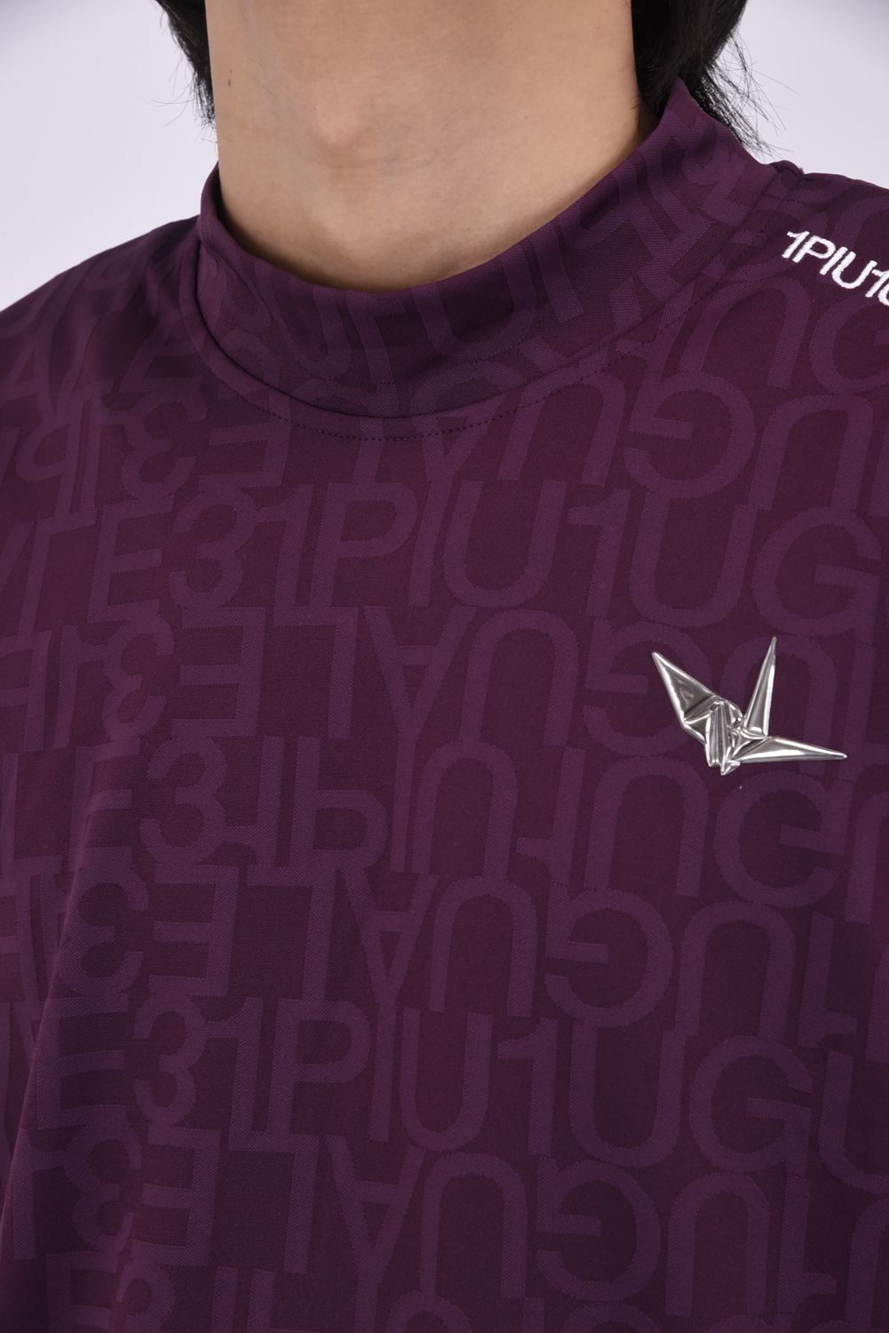 【26SS】 JACQUARD MOCK NECK  / ジャガード モックネック (バーガンディ)