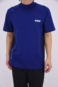 【26SS】 SIDE PANEL SHORT SLEEVE MOCKNECK / モックネックTシャツ (ブルー)