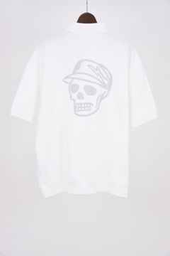 【26SS】 DVG TECH-SKULL CADDIE POLO / スカルロゴ ポロシャツ (ホワイト)