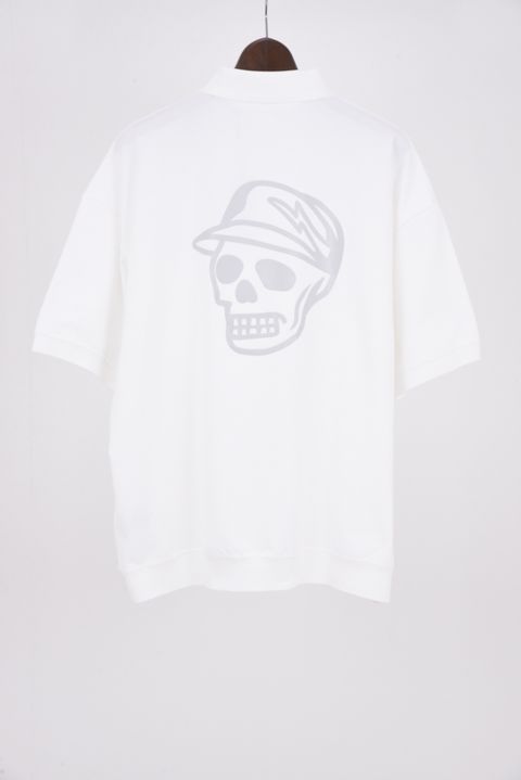 【26SS】 DVG TECH-SKULL CADDIE POLO / スカルロゴ ポロシャツ (ホワイト)