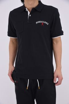 【26SS】 BONES PIQUE POLO / カノコ素材 ジャパンメイド BONEプリント ポロシャツ (ブラック)