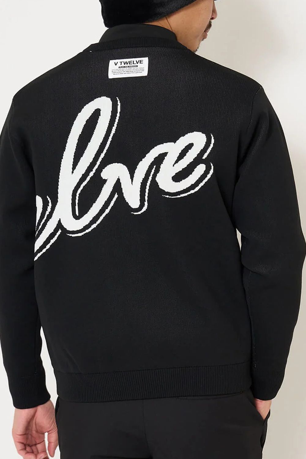 【26AW】 BIG HICKY KNIT / ビッグロゴ 防風裏地付き クルーネックニット (ブラック)