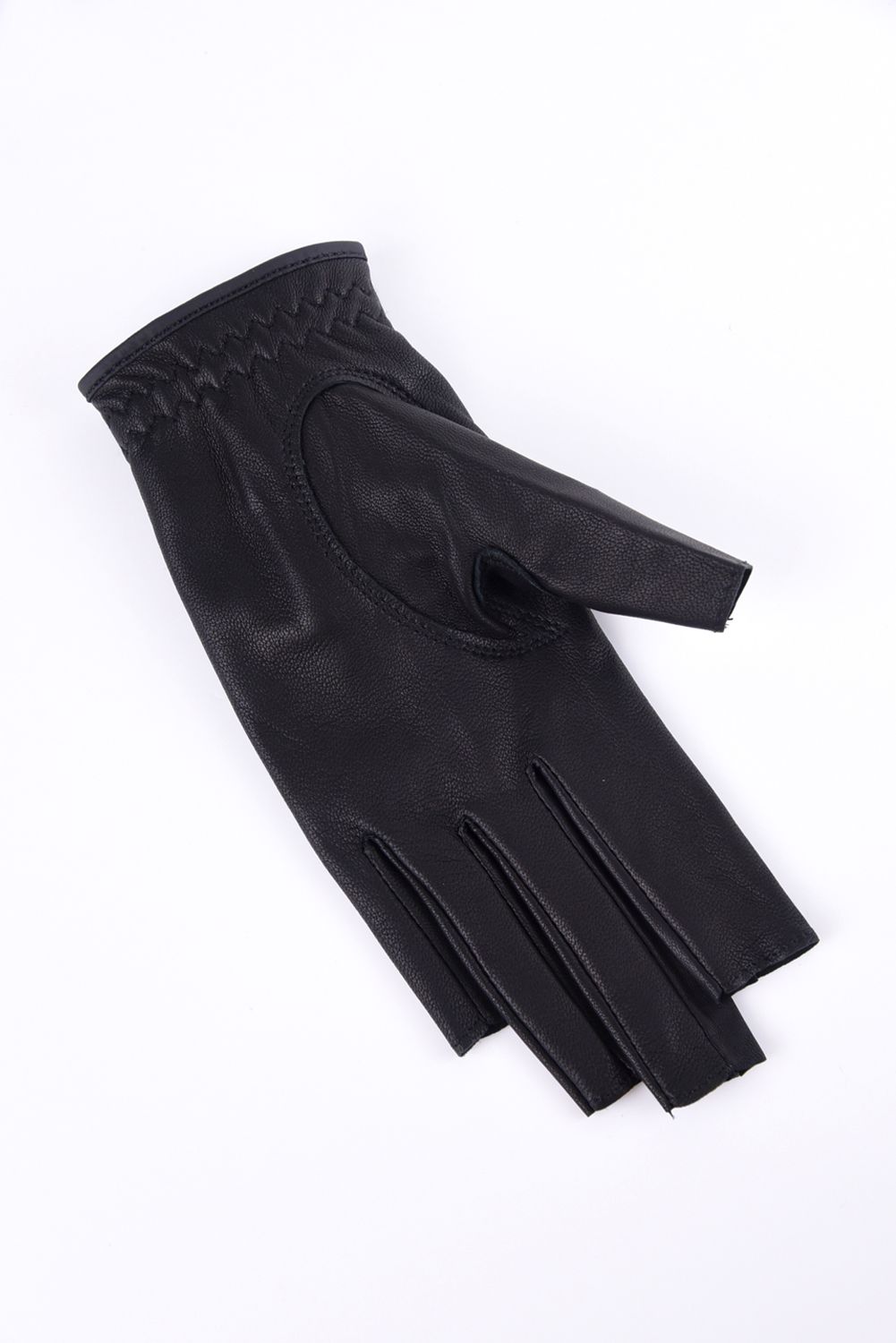 【26SS】【レディース】 EVER BREATHABLE LEATHER NAIL CUT GLOVE / ラムレザー ブランクスカルロゴ 両手用ネイルカットグローブ (ブラック)