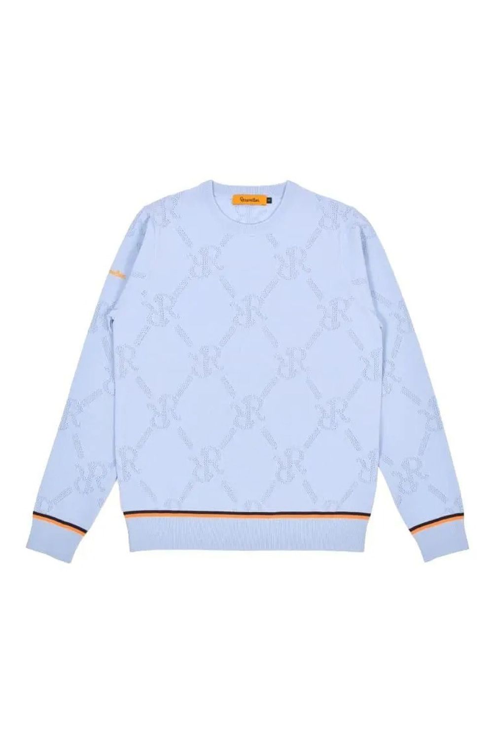 【26SS】【レディース】 MESH RR LOGO KNIT / メッシュ編み 裾ライン クルーネックニット (サックス)*