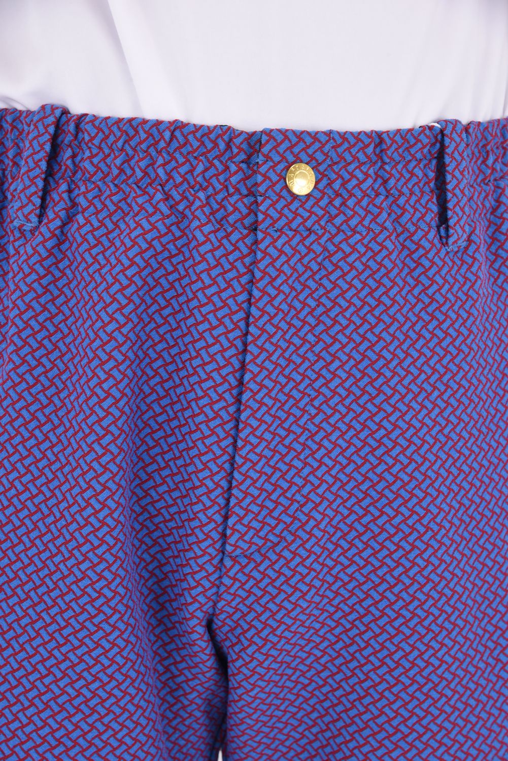 GARDA JERSEY PANTS / イントレチャートパターン ハイストレッチ ジャージーパンツ (ブルー)