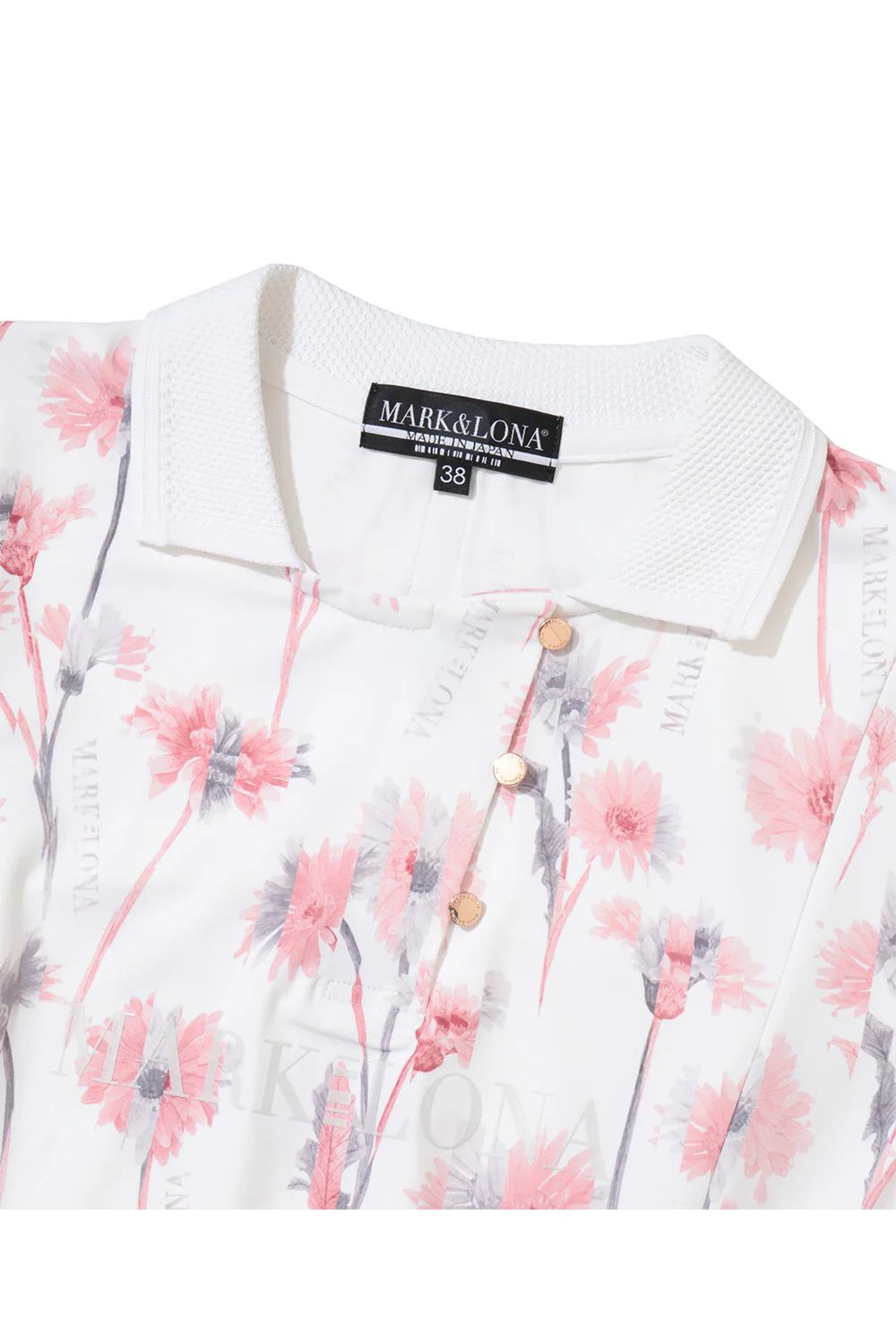 【26SS】【CODE COLLECTION】【レディース】 FLPL / フラワープリント アシンメトリーデザイン ポロシャツ (ホワイト)