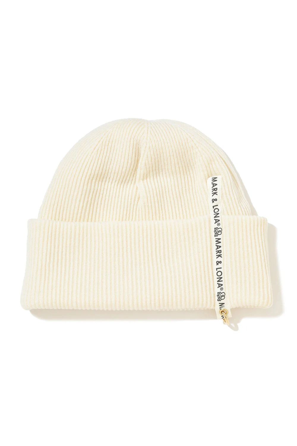 EVER WHOLE GARMENT MERINO BEANIE / ブランクスカルワッペン カラビナ付き ワッチキャップ (アイボリー)