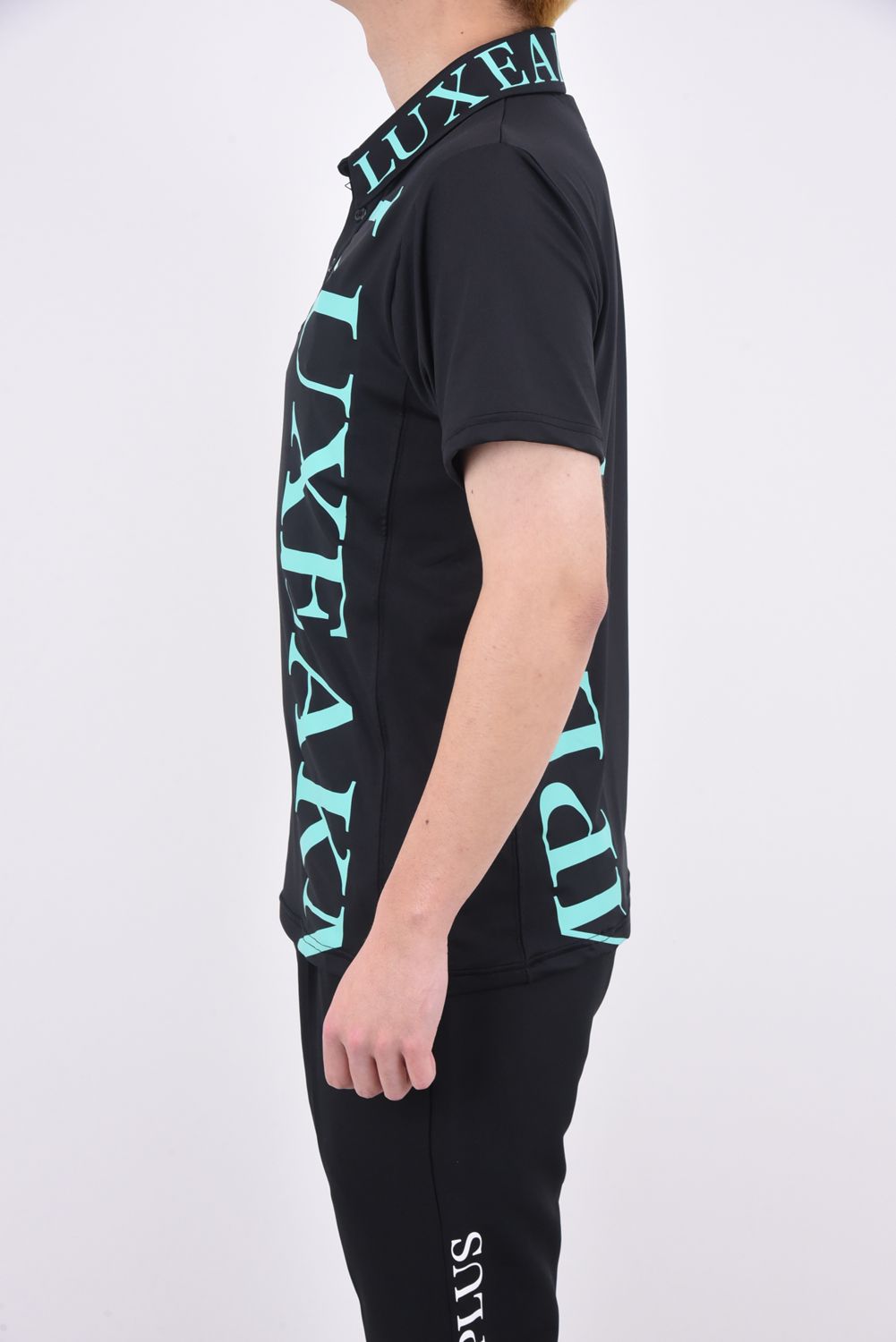 VERTICAL LOGO POLO SHIRTS / バーチカルロゴ 半袖ポロシャツ ブラック / ブルー