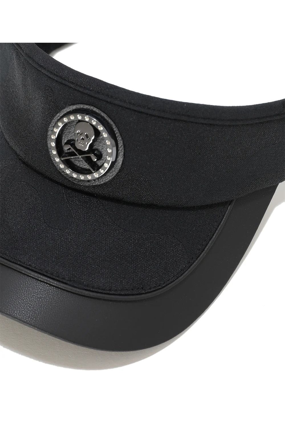 【26SS】 GAUGE CAMO LEATHER TRIM VISOR / カモフラージュパターン 異素材切り替え メタルプレート サンバイザー (ブラック)